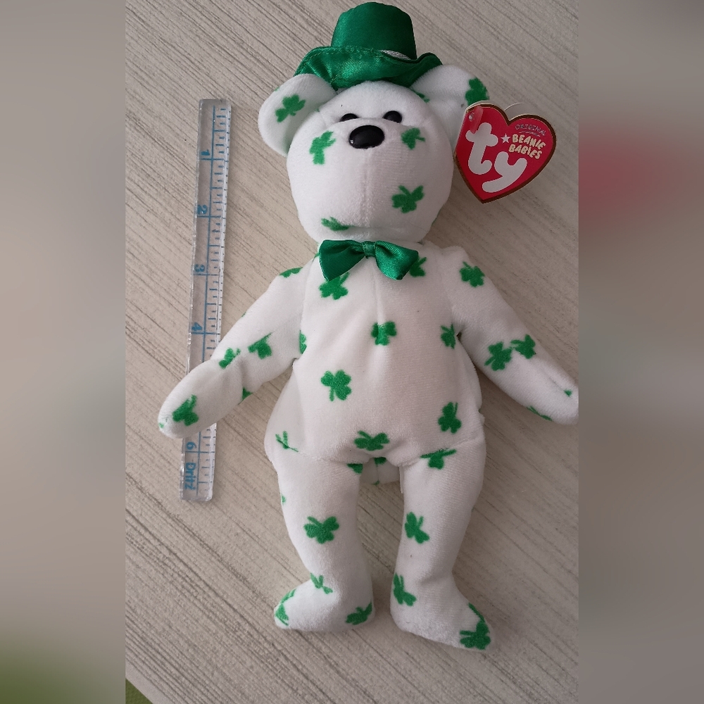 3/$15 Ty O'Fortune Beenie Baby Bear with Error Tag